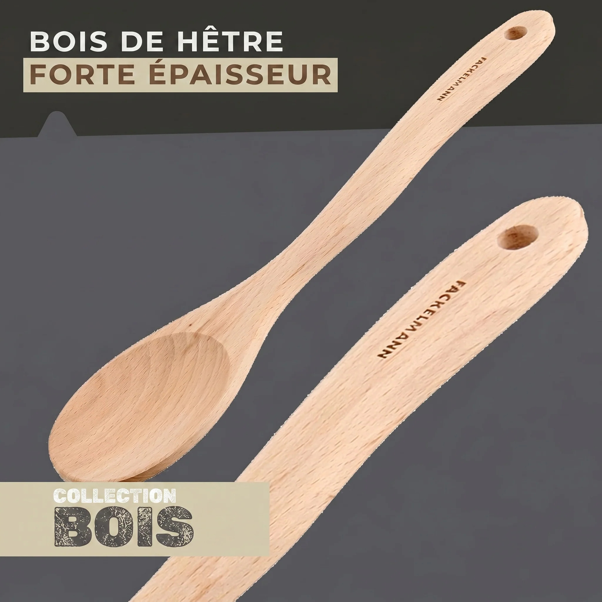 Cuillère de cuisine en bois FSC Fackelmann Nature