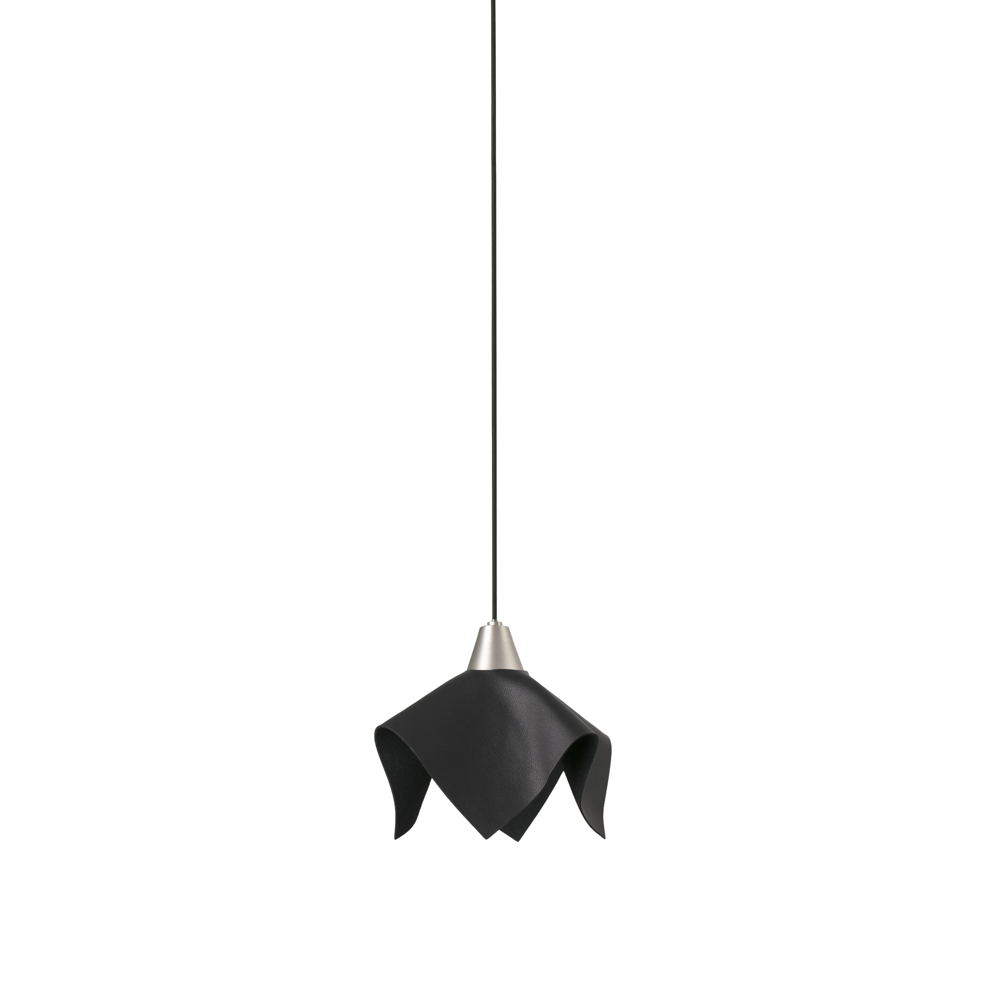 FAUNA Suspension LED en cuir noir