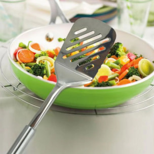 Ensemble de 4 ustensiles de cuisine en inox louche écumoire spatule et cuillère Fackelmann Elemental