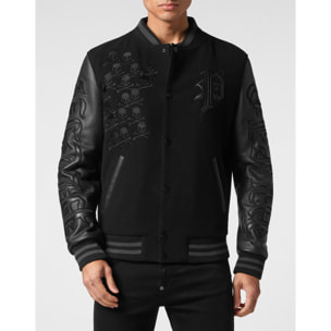 PHILIPP PLEIN Bomber de cuero GOTHIC PLEIN
