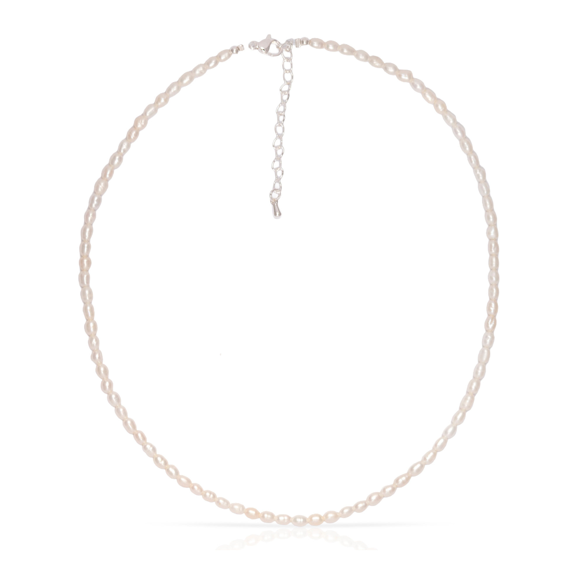 Pax Collar de perlas naturales con diseño gota de agua y cierre de mosquetón.