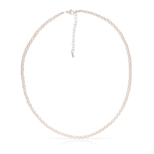 Pax Collar de perlas naturales con diseño gota de agua y cierre de mosquetón.