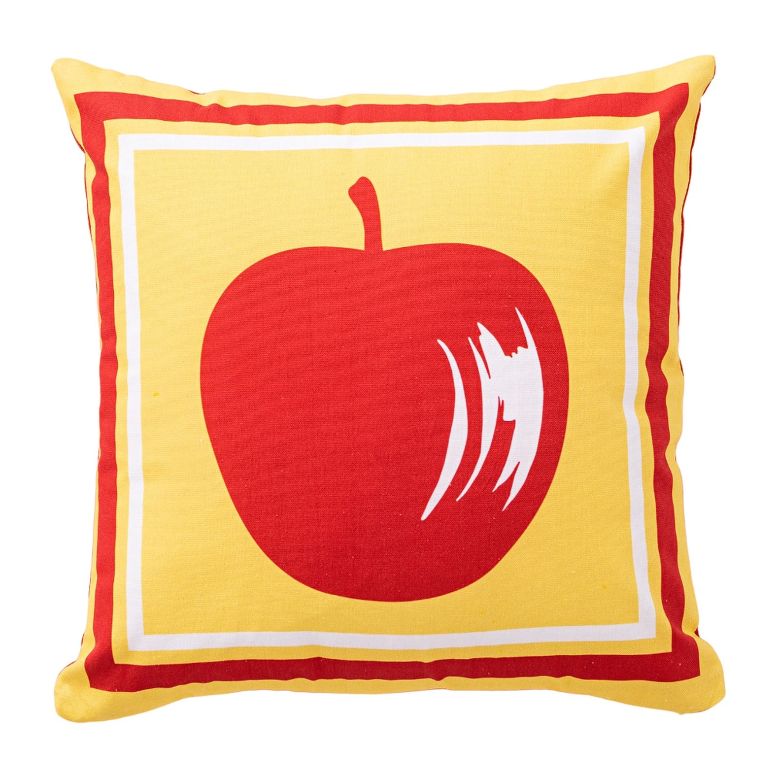 Cojin 40x40cm 144tc 100%algodon amarillo con manzana roja benetton fruits be