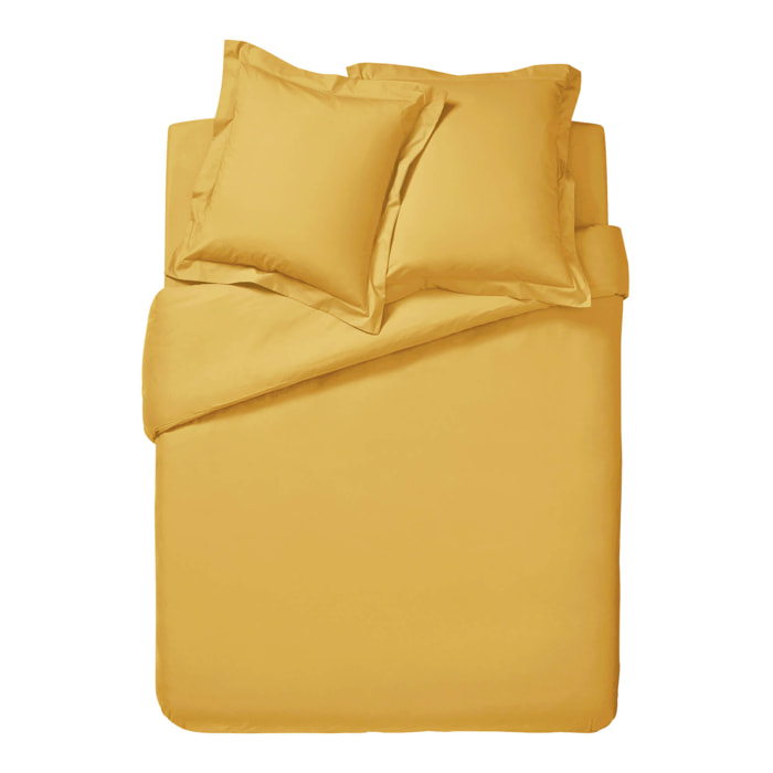 Housse de couette unie en percale de coton, PREMIÈRE, Jaune Sahara
