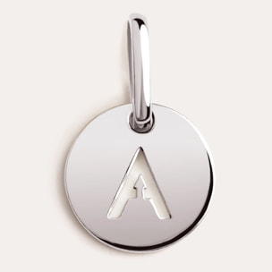 Charm Mini Medallion Letter in Argento