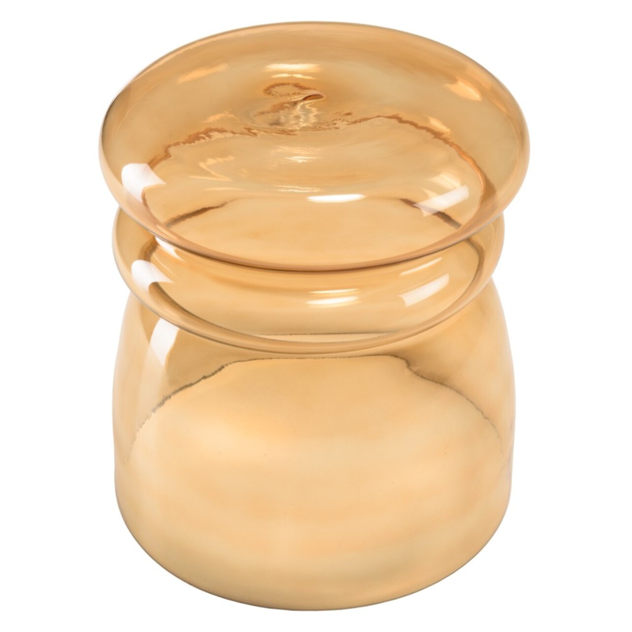 HORTENSE - Table d'appoint design en verre fumé couleur marron clair