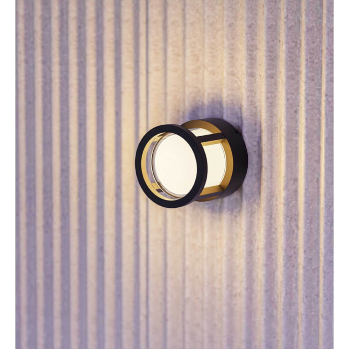 Forlight One apliquie exterior redondo en color negro