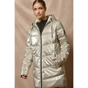 Abrigo platino metalizado Catele de capucha fija y detalles Polo Club