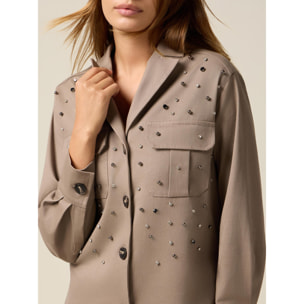 Oltre - Camisa chaqueta con botones - Beige