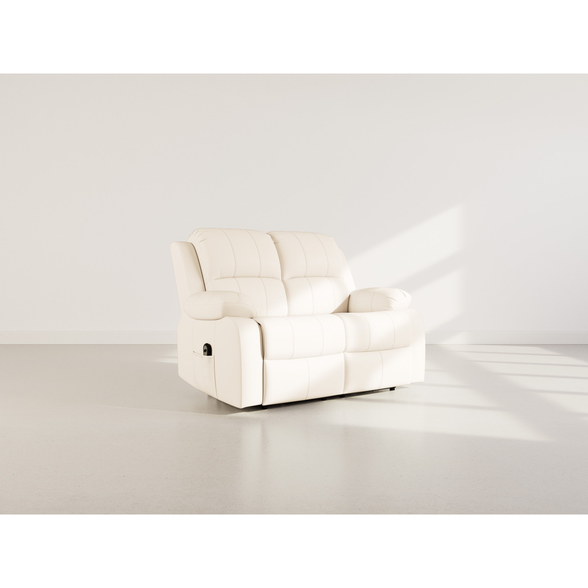 Armand - Canapé 2 places relax électrique en simili - Beige