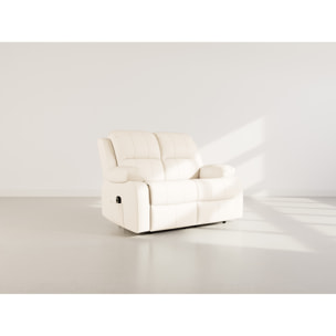 Armand - Canapé 2 places relax électrique en simili - Beige