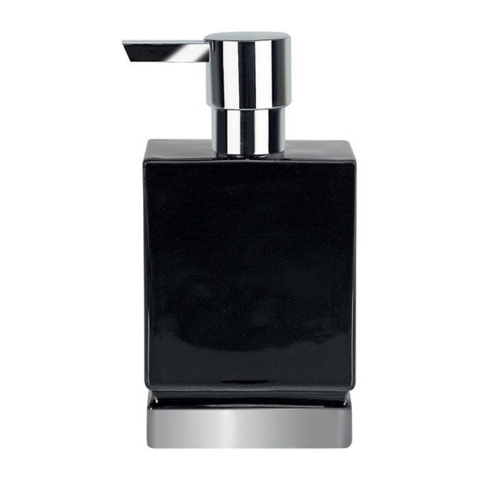 Distributeur de savon Céramique ROMA Noir & Argent Spirella