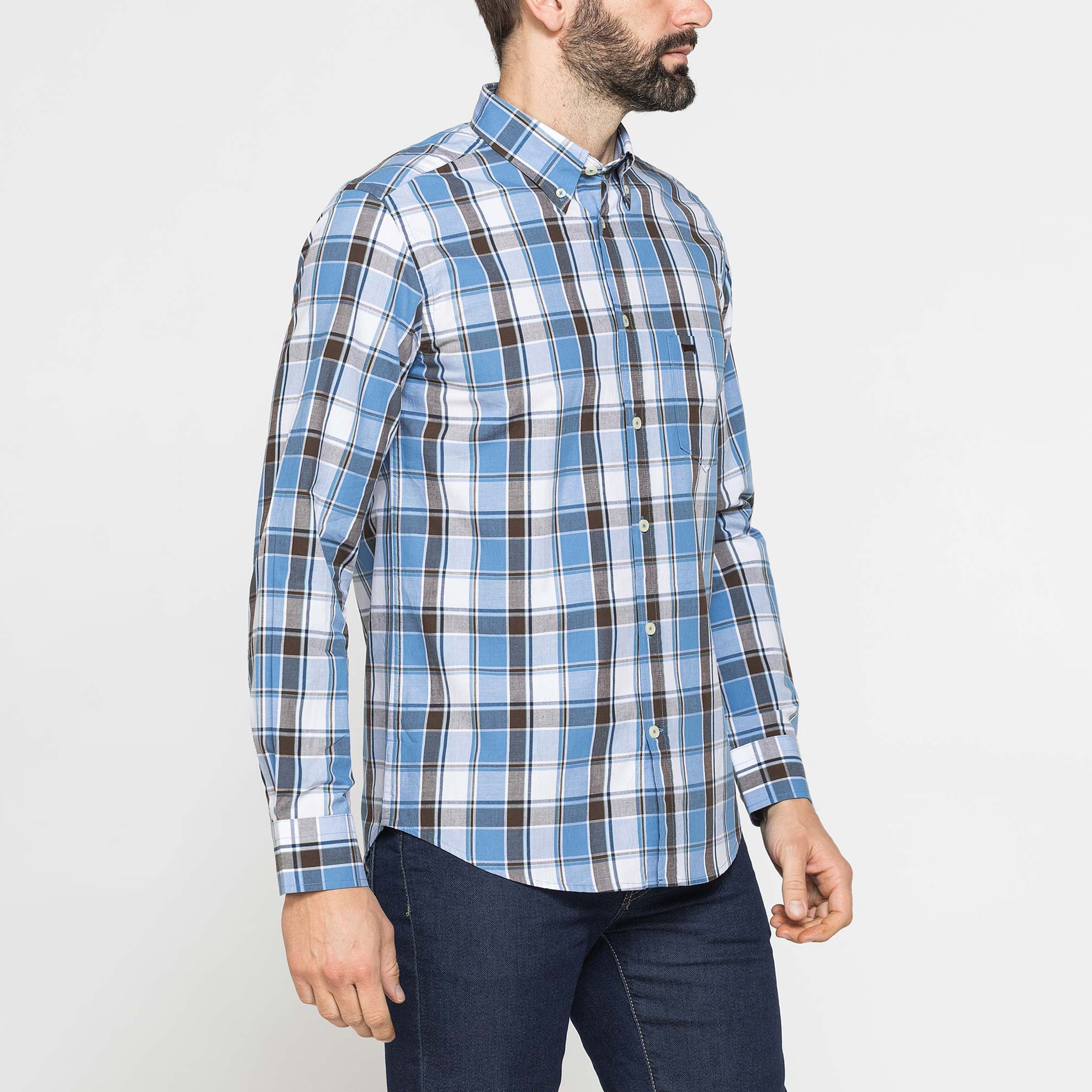 CAMICIA BUTTON-DOWN CON MANICA LUNGA E TASCHINO