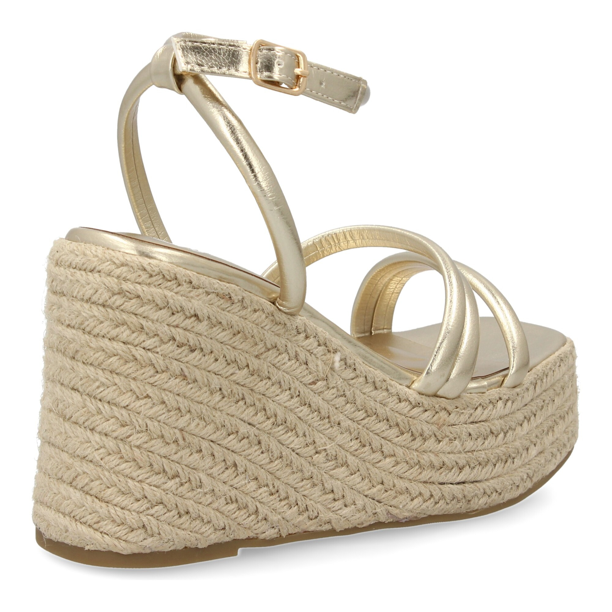 Sandalia de cuña de yute para mujer, diseño comodo y elegante con tiras cruzadas en la pala