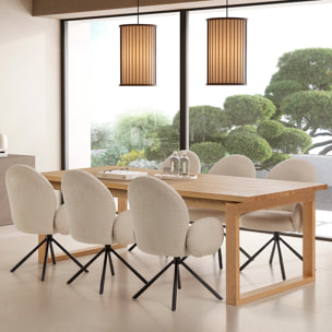 Fauteuil pivotant en tissu bouclé - OPALINE