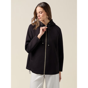 Oltre - Giubbotto con cappuccio e zip - Nero