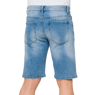 Bermuda denim Sierra 5 tasche blu chiaro