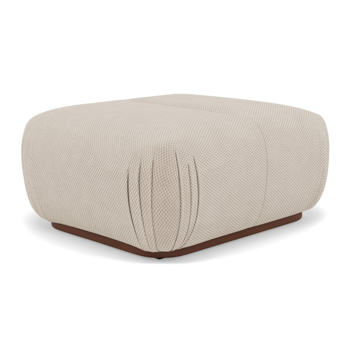 Penelope - pouf en velours texturé - Beige