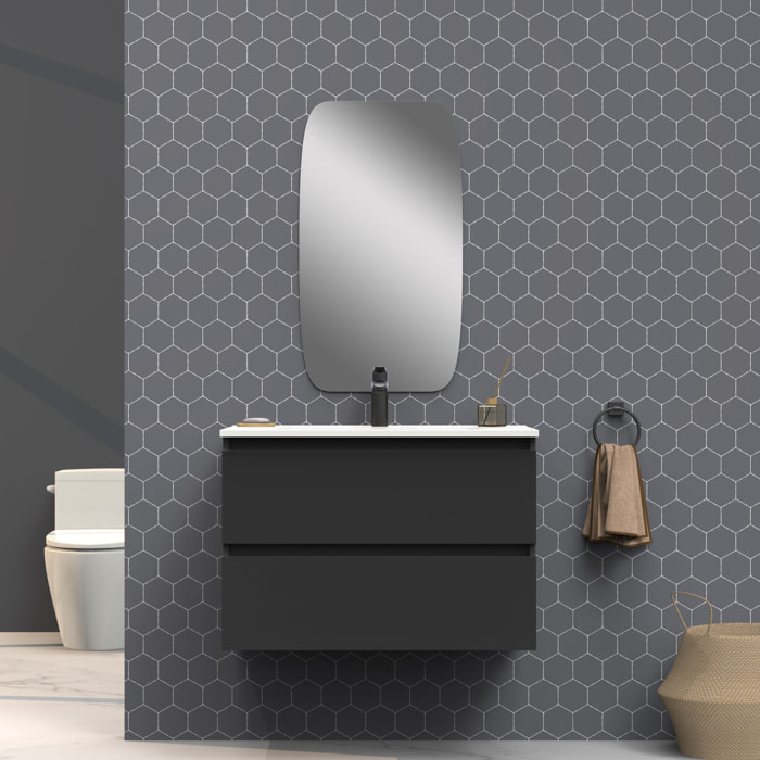 Ensemble de salle de bain IRONA 2C, 80cm, comprend lavabo et miroir