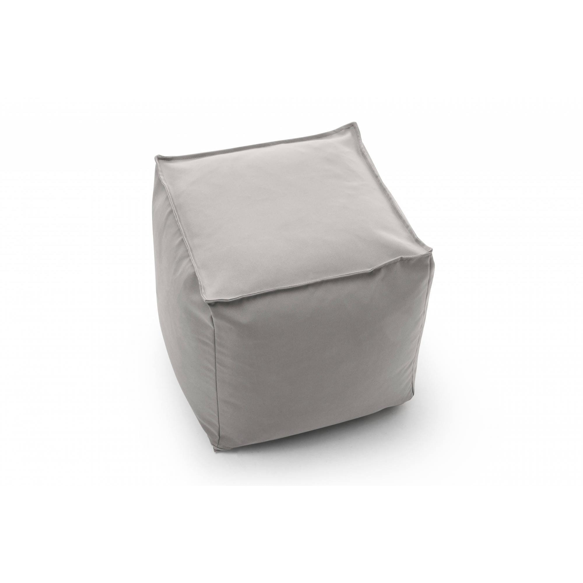 Pouf Annalaura, Pouf multifunzione, 100% Made in Italy, Poltroncina relax in tessuto imbottito, Cm 45x45h45, Bianco