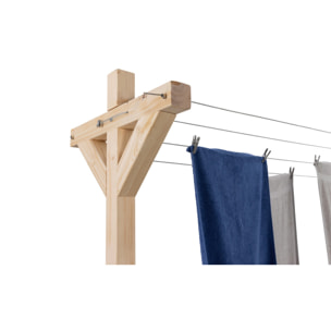 Etendoir à linge extérieur en bois - 12m d'étendage