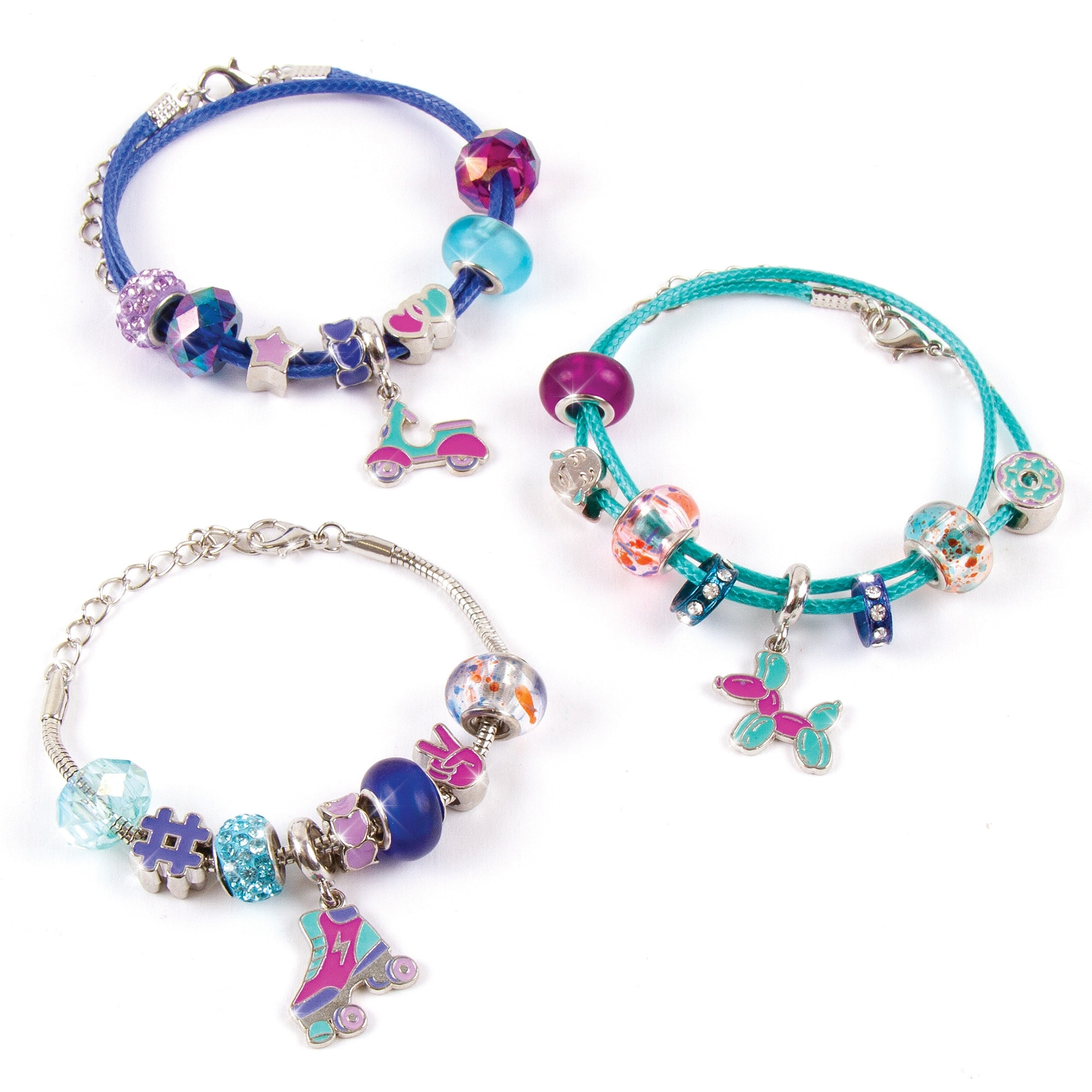 Braccialetti con Punti Luce e Charm: Toni dell'Azzurro