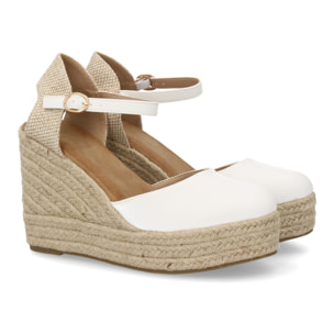 Alpargata cuña mujer talón cerrado y pulsera tobillo