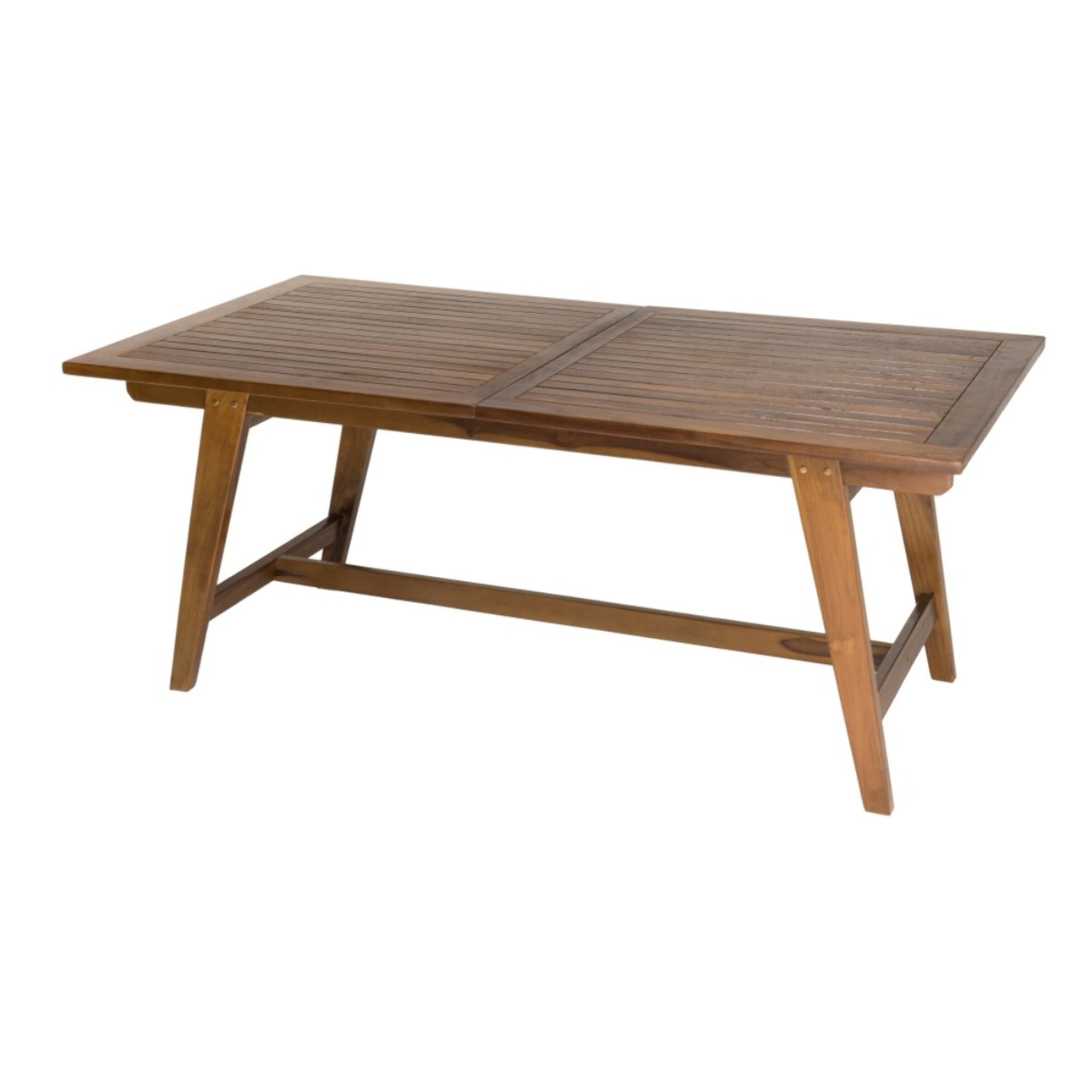 MAEVA - Table de jardin 8/10 personnes - rectangulaire scandi extensible 180/240x100cm en bois teck huilé