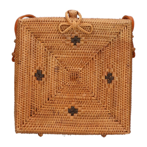 Borsa a tracolla da donna - Modello Lara - Rattan - 20.0 x 20.0 x 7.0 cm