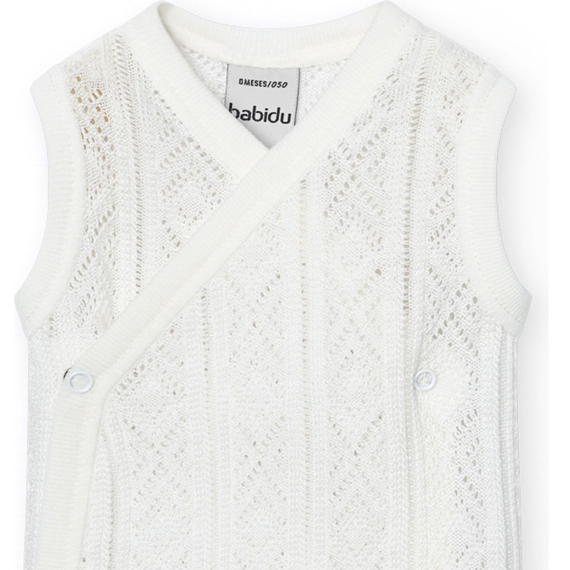 Body cruzado bebé sin mangas perlé