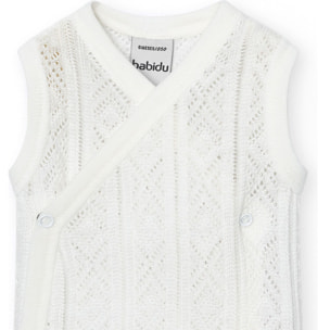 Body cruzado bebé sin mangas perlé