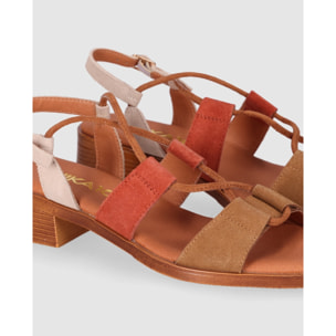 Sandalias de Serraje - Multicolor - Tacón: 4 cm