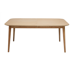 Table extensible rallonges intégrées rectangulaire en bois clair chêne L160-210 cm ANK