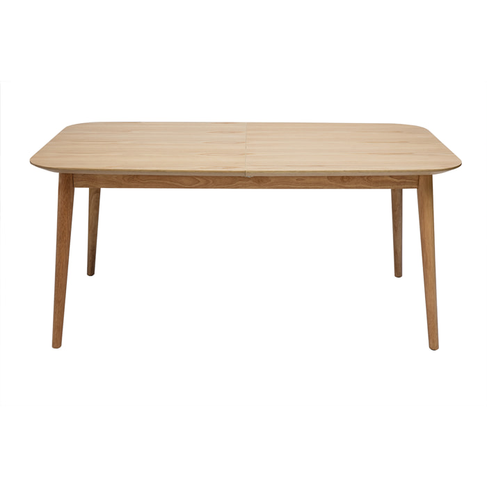 Table extensible rallonges intégrées rectangulaire en bois clair chêne L160-210 cm ANK