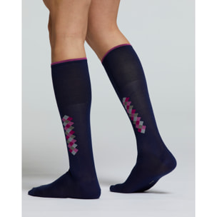 CALZA LUNGA COTONE BONSAI MOTIVO A ROMBI