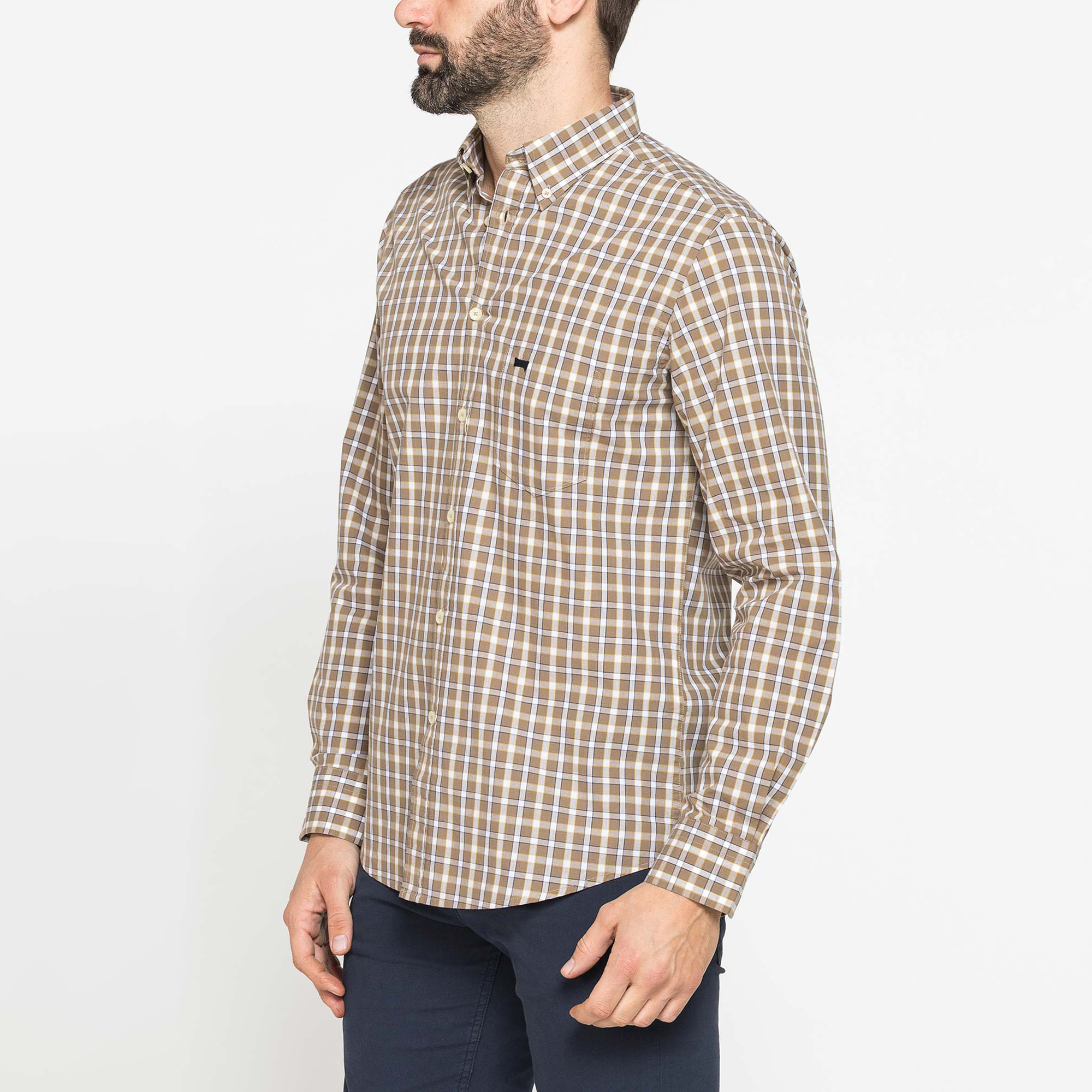 CAMICIA BUTTON-DOWN CON MANICA LUNGA E TASCHINO