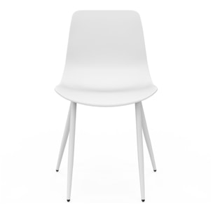 Chaises Nala blanches et pieds métal - lot de 6