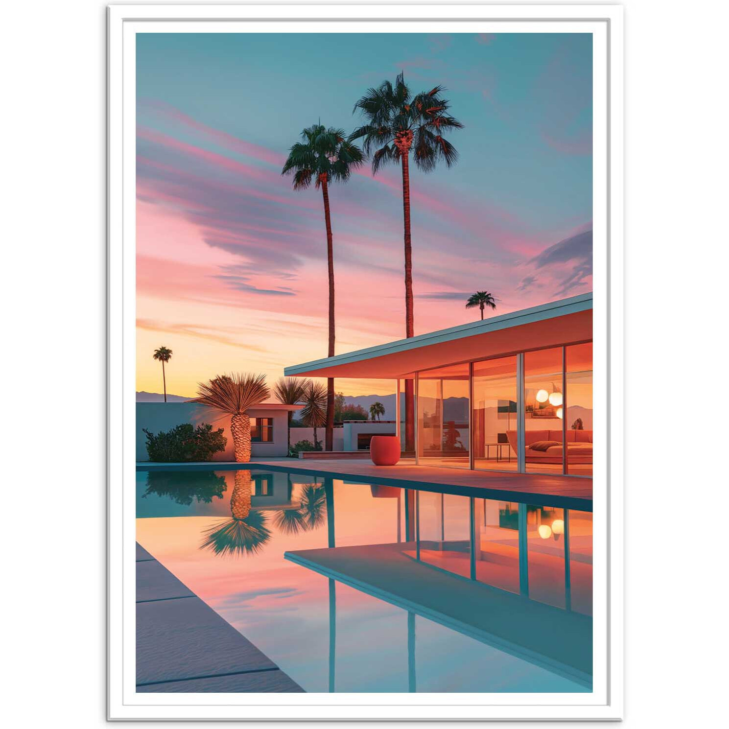 Affiche - California Sunset House Pool - Philippe Hugonnard