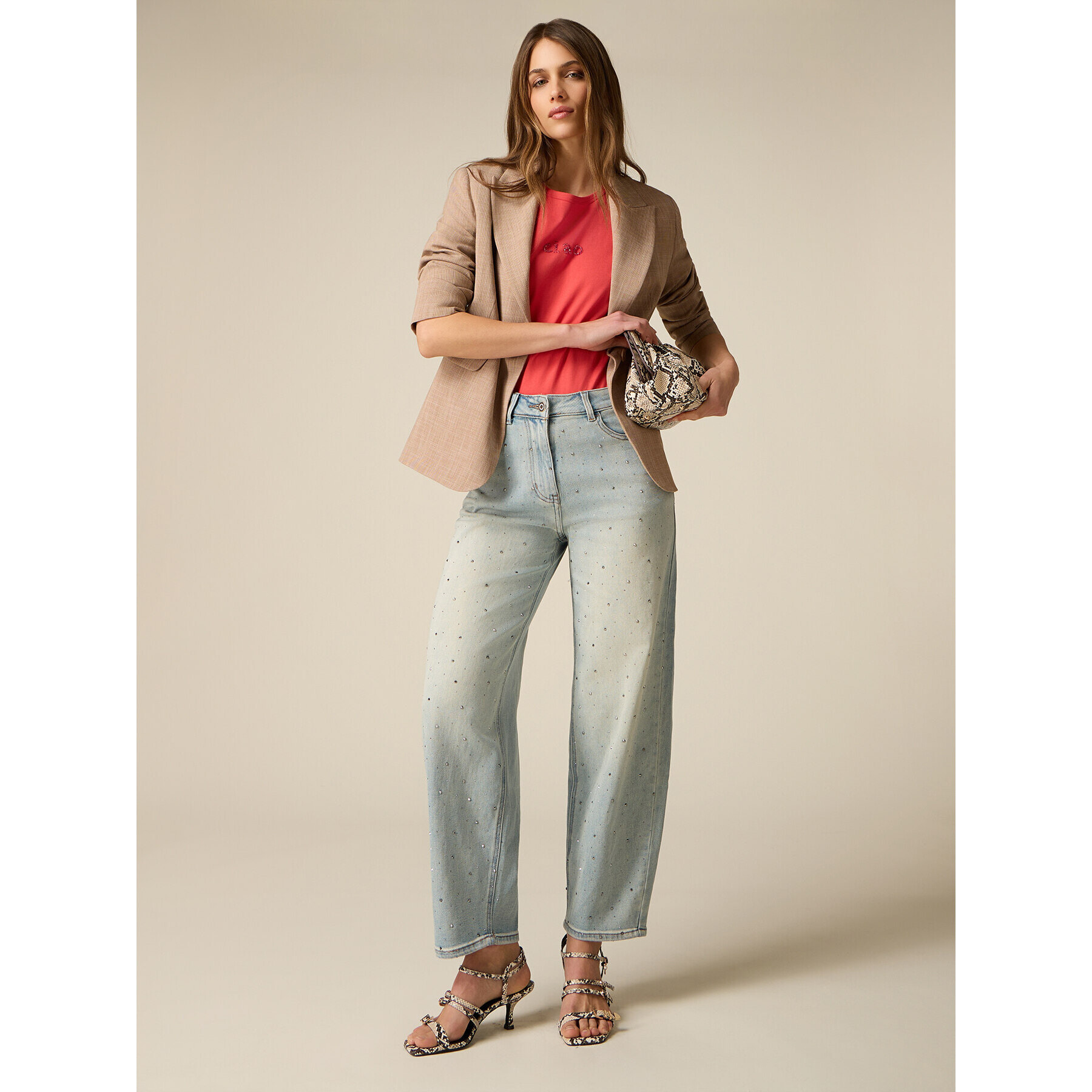 Oltre - Jeans ballon con tachuelas - Light - blue