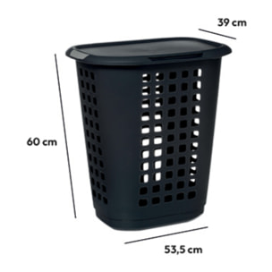 Panier à linge plastique 63L Gris Hugger