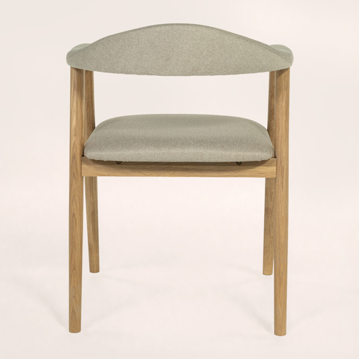 Lore - lot de 2 chaises en chêne massif et tissu - Bois / Beige