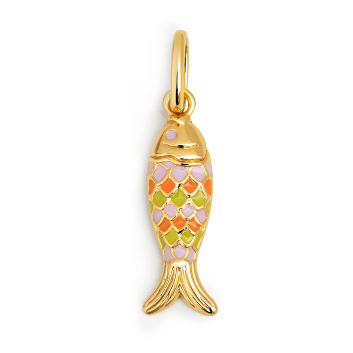 Charm Colored Fish  Placcato Oro