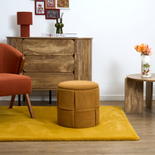 Pouf - HOME DECO FACTORY - Jules - Rangement - Tressé - Jaune