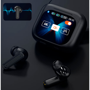 BY16 Cuffie bluetooth 5.3 schermo full color digitale Suono ad alta definizione con biomembrana.