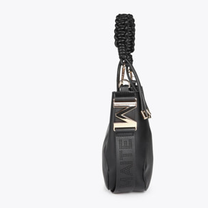 Borsa con manico intrecciato effetto pelle