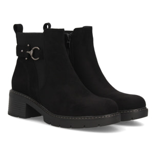 Botines para mujer con hebilla y tacón