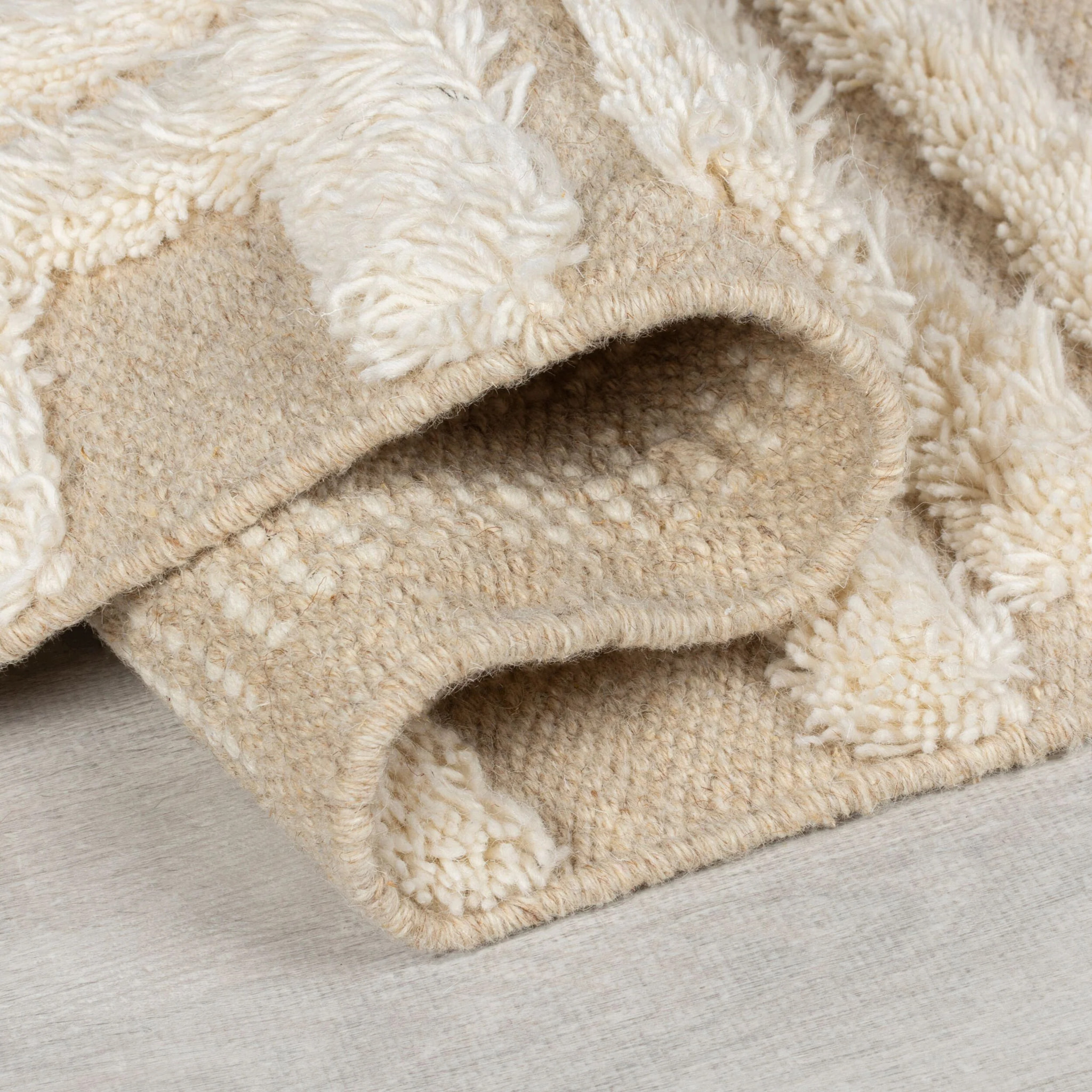 Tapis shaggy en laine GREEK KEY