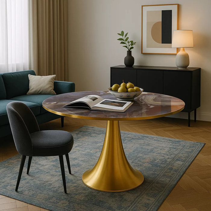 Table Grande Possibilita 120cm effet agate Kare Design