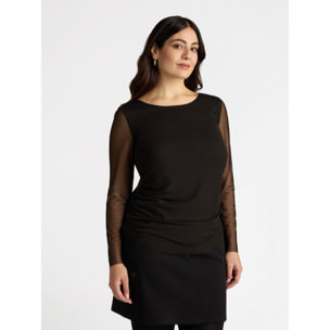 Fiorella Rubino - T-shirt in tulle - Nero