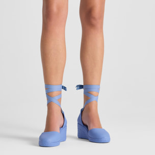 Alpargata Careen cuña en eva de caña de azúcar con cintas